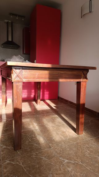 Mueble de salón de madera.Mueble TV, mesa y sillas
