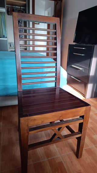 Mueble de salón de madera.Mueble TV, mesa y sillas