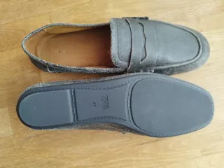 Mocasines Zara Piel Efecto Envejecido Talla 41