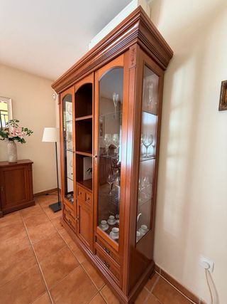Vitrina de madera y cristal
