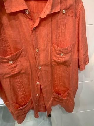 Camisa Guayabera Emidio Tucci Naranja XL