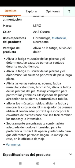 Masajeador Presoterapia Piernas