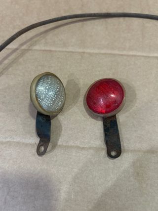 Timbre y reflectores bicicleta antigua