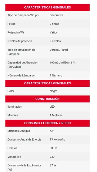 Campana decorativa Cata Legend 7000XGB