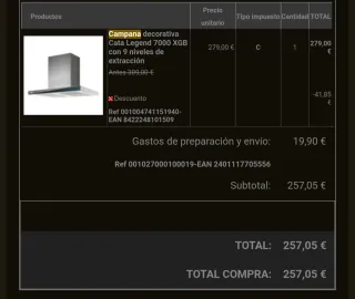 Campana decorativa Cata Legend 7000XGB