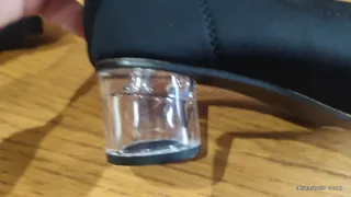 Botines calcetín tacón transparente negros