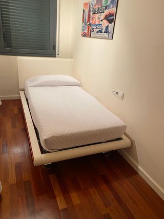 Cama individual 90cm con somier de láminas