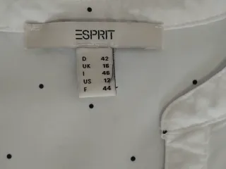 Blusa Esprit lunares blanca talla XL