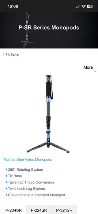 Monopode Sirui P-204SR Aluminio