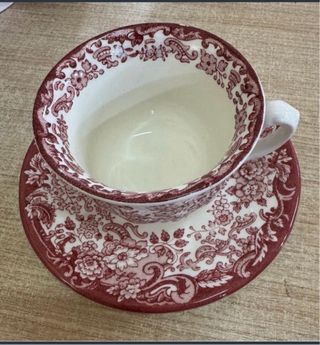 Juego de café Cartuja de Sevilla 15 pzs Mod. Rosa