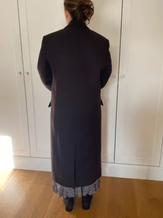 Abrigo largo lana oversize Zara marrón