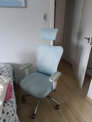 Sillón de escritorio ergonómico azul
