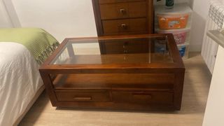 Mesa de centro Banak madera y cristal