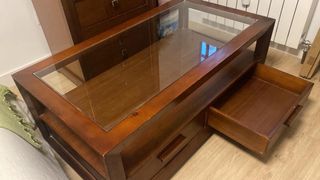 Mesa de centro Banak madera y cristal
