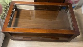 Mesa de centro Banak madera y cristal