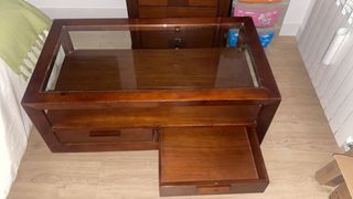 Mesa de centro Banak madera y cristal