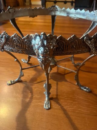 Mesa auxiliar vintage mármol y bronce