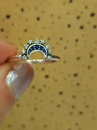 Anillo Plata S925 Sol y Luna