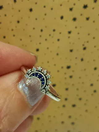Anillo Plata S925 Sol y Luna