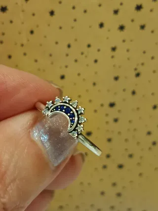 Anillo Plata S925 Sol y Luna