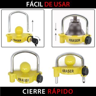 KRASER KR815 Blocco Antifurto per Rimorchio, Lucchetto Enga