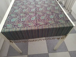 Pashmina seda con flecos 1,95x68