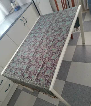 Pashmina seda con flecos 1,95x68