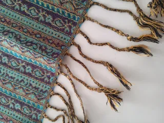 Pashmina seda con flecos 1,95x68