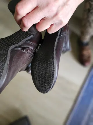 Stivali in pelle marroni con tacco