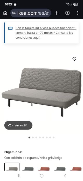Sofá Cama Ikea 3 Plazas Gris