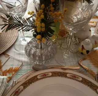 Decoración de mesa vintage