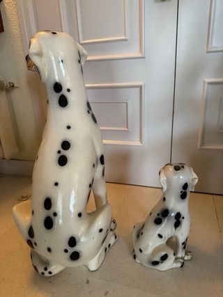 Pareja Figuras Dálmata Cerámica Vintage