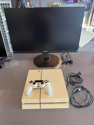 1 PS4 Pro, 1 PS4, 1 schermo Asus, 1 schermo Philips