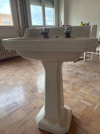 Lavabo vintage cerámica con peana