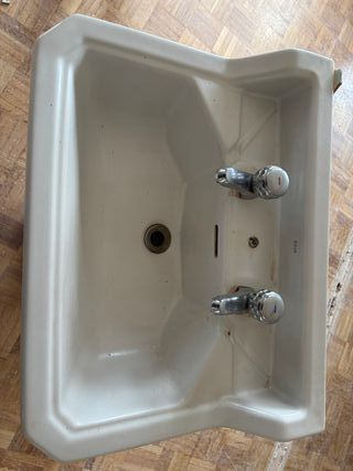 Lavabo vintage cerámica con peana