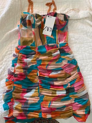 Vestido drapeado cadena corset Rocio Osorno Zara