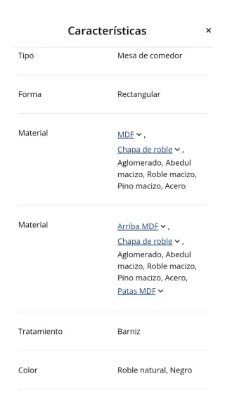 Mesa Comedor Sandby 100x160 Roble Natural/Negro