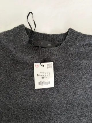 Jersey Zara tacto suave gris