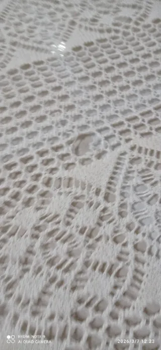 Colcha ganchillo industrial blanco roto