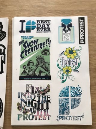protest snow esqui pegatinas
