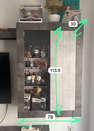 Estantería comedor con cristalera y estante