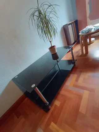 Mesa de centro cristal y metal 100x50x40