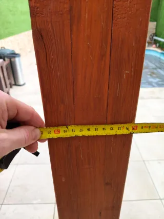 Pérgola madera y lona beige