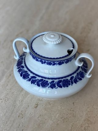 Vajilla santa clara porcelana azul blanca vintage