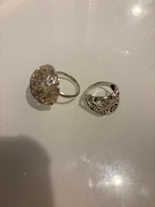 Collar y anillos de plata de ley