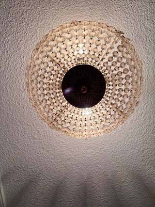 Lámpara de bronce y cristal