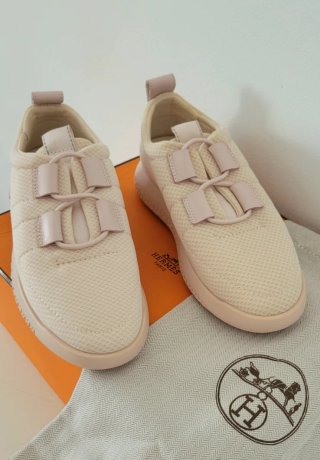 Zapatillas deportivas Hermes Team de lona beige