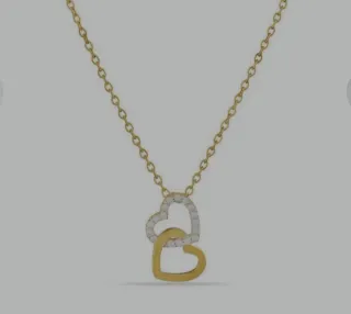 Conjunto Oro Vivo collar y pendientes corazón