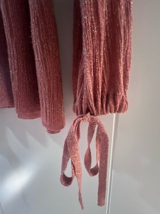 Blusa Zara brillo rosa talla única