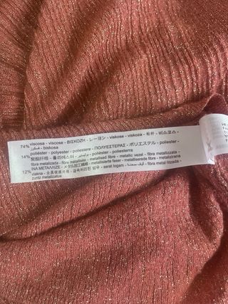Blusa Zara brillo rosa talla única